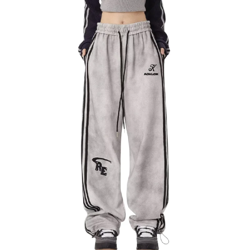 Gradient Suede Straight-Leg Sweatpant