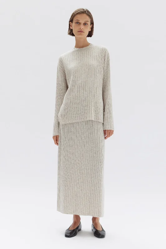 Wool Cashmere Rib Skirt