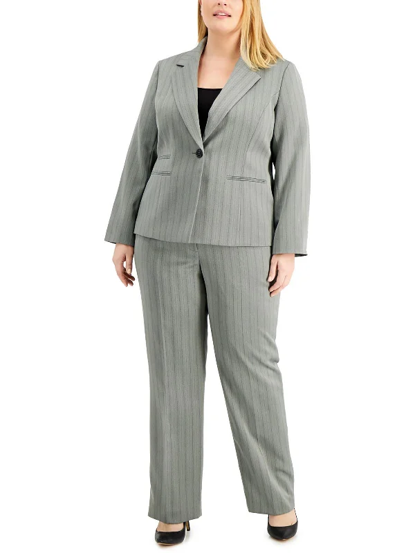 Plus Womens 2PC Polyester Pant Suit