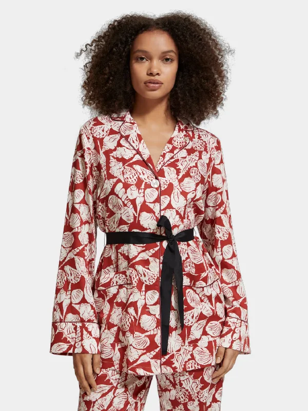 Shell batik printed pyjama blazer