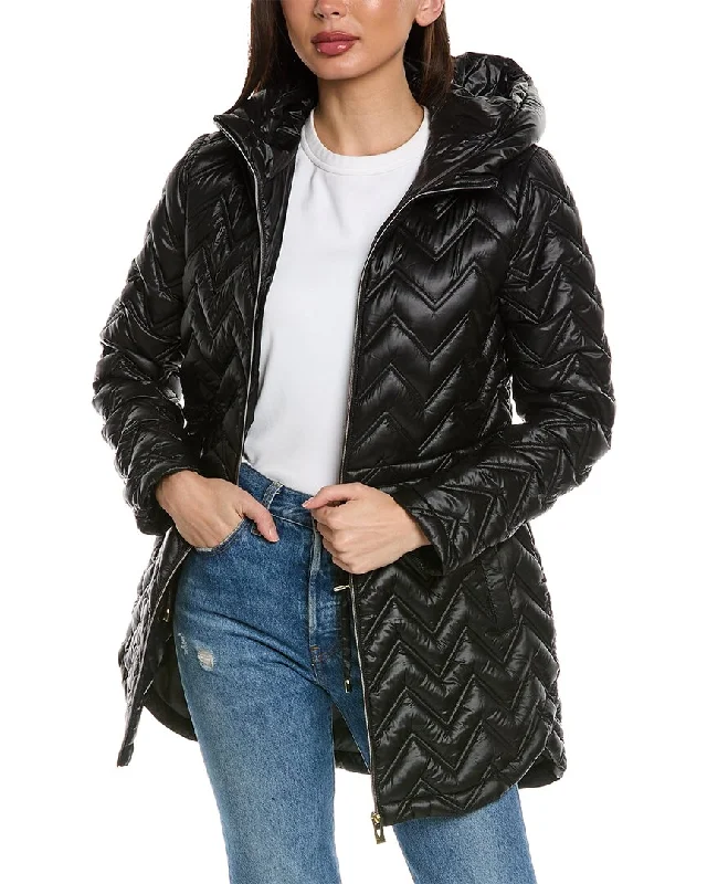 Via Spiga Chevron Quilted Coat