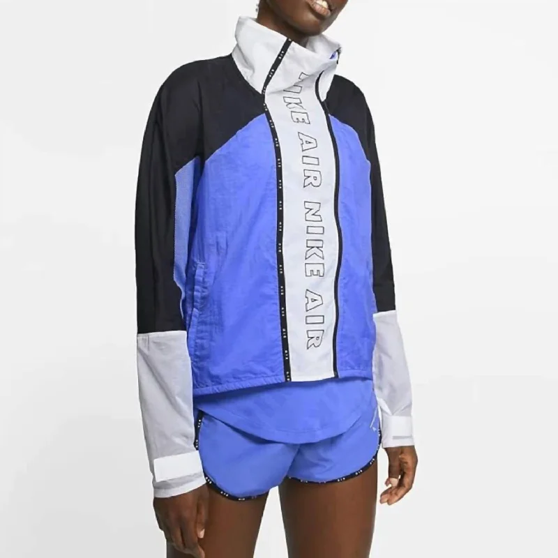 Women's Full-Zip Running Jacket In Sapphire/black/white/black