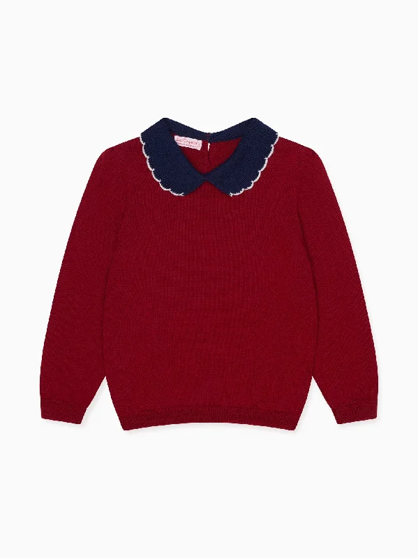 Burgundy Diana Merino Girl Jumper