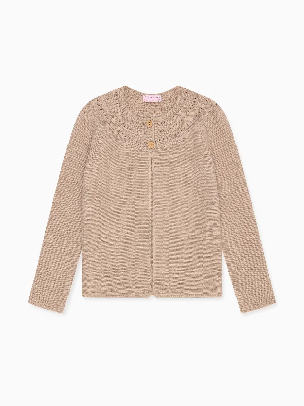 Camel Rima Merino Girl Cardigan