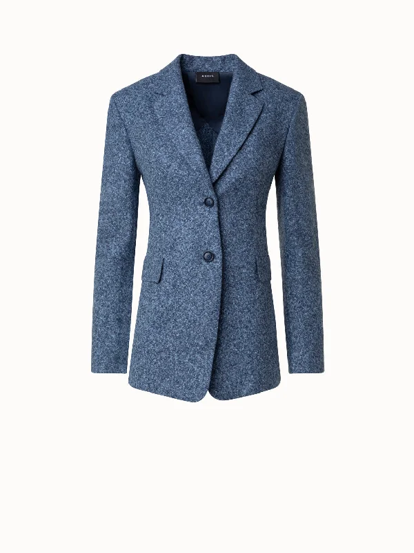 Long Tweed Flannel Jacket in Cashmere Linen