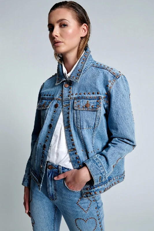 ONETEASPOON Womens Lucky Bet Denim Trucker - Ocean