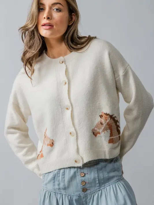 Wild Horses Crewneck Cardigan