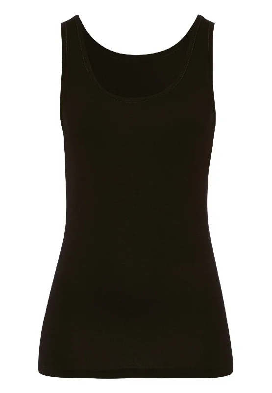 Cotton Sensation Cotton Round Neck Tank Top | Black 71406-019