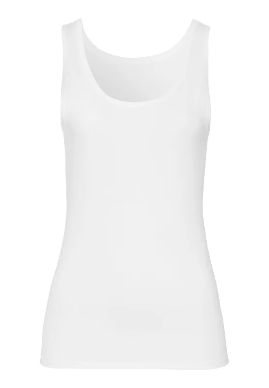 Cotton Sensation Cotton Round Neck Tank Top | White 71406-101