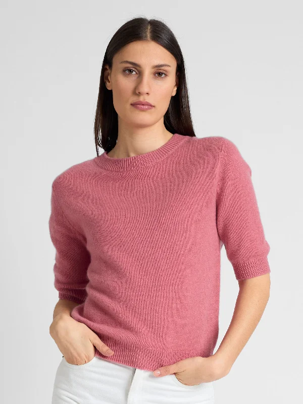 Cashmere sweater  "Aase" - pink berry