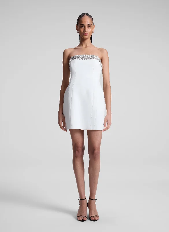 Elsie Embellished Trim Strapless Mini Dress