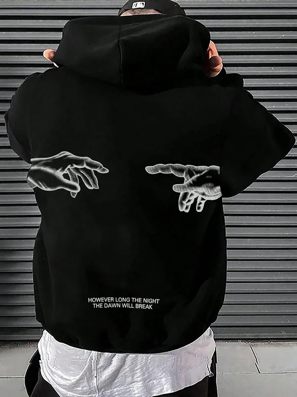 Hand graphic hoodie oversized