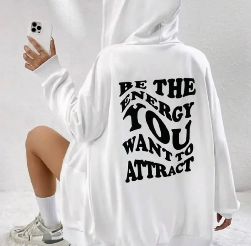 Letter zip-up hoodie oversized