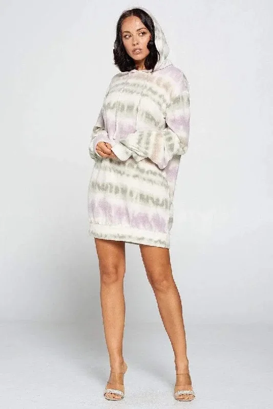 Blue Zone Planet |  Terry Brushed Print Sweater Dress