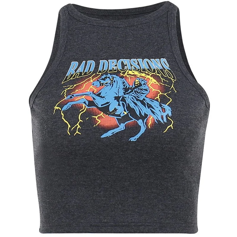 Women's Grunge Devil Printed Tank Top