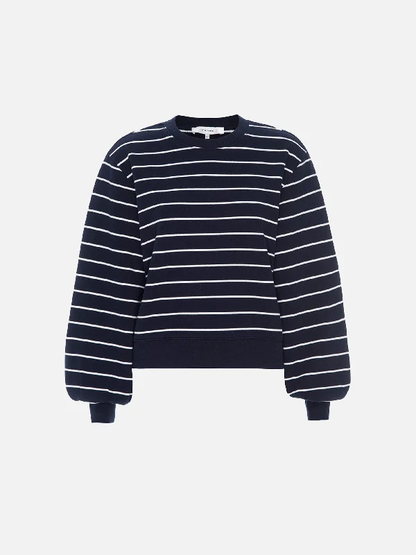 Blouson Sleeve Sweatshirt -- Navy Multi