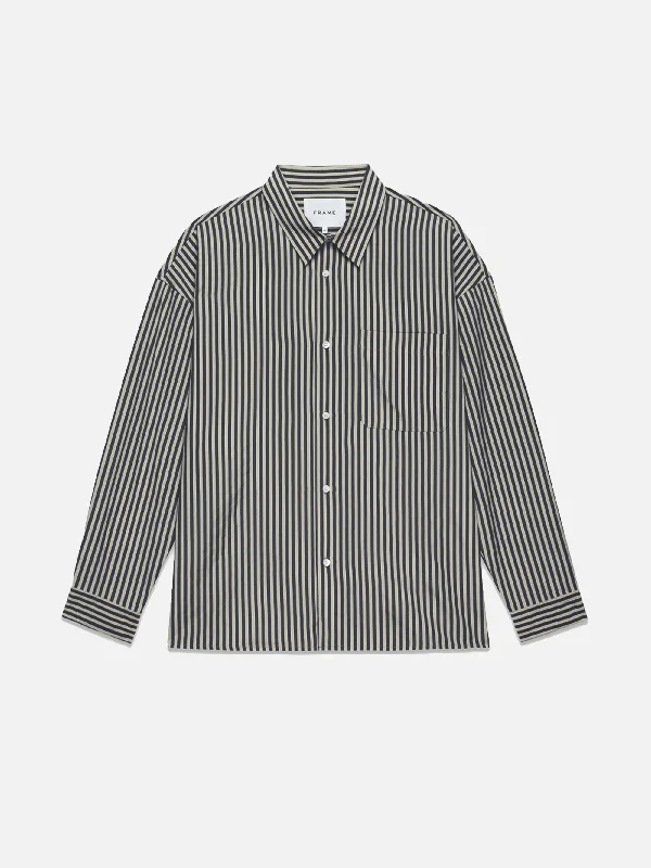 Relaxed Classic Shirt -- Dark Navy Stripe