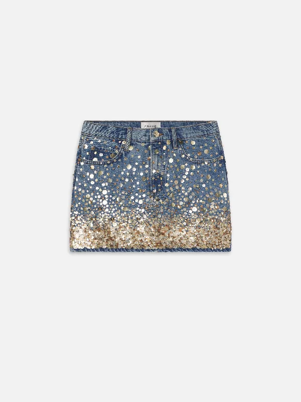 The Atelier Champagne Skirt -- Gold Embellished