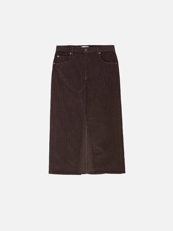 The Corduroy Midaxi Skirt -- Espresso